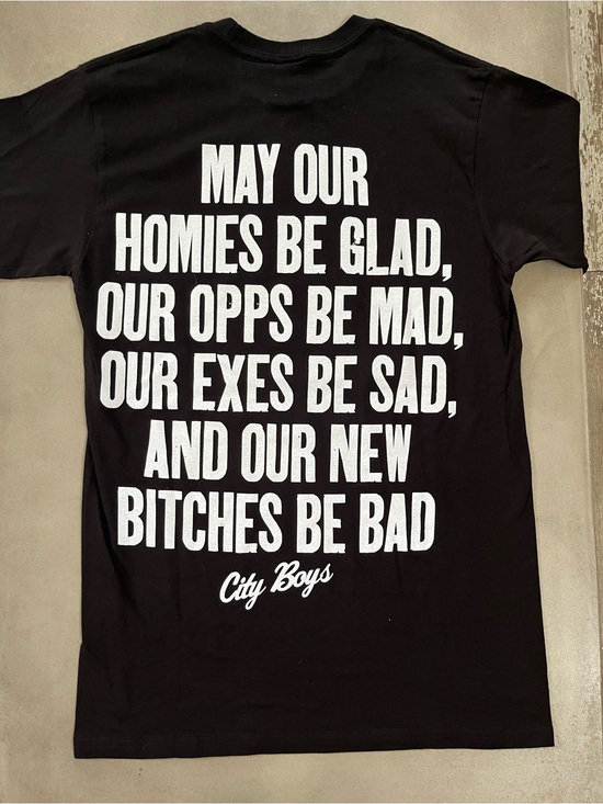 Hoodville Other - Hoodville City Boys Graphic Tee Black Slogan Homies Be Glad Oops Be Mad Size M